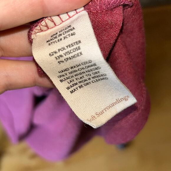 Soft Surroundings Women’s Marla Dress Size Medium Heather Ruby Red Draped - Picture 9 of 12